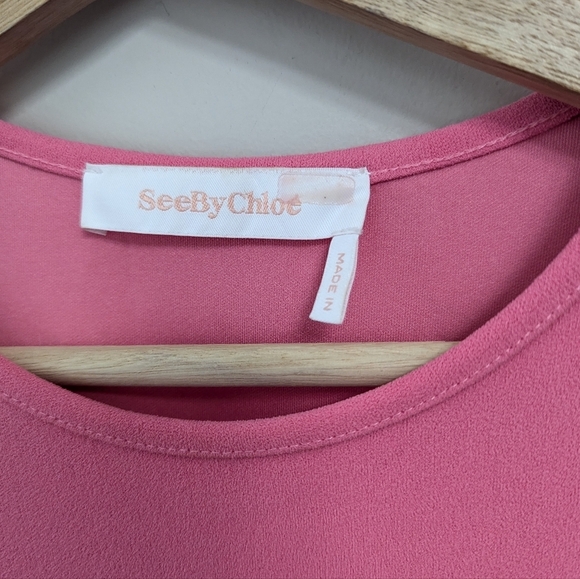 See by Chloe Pink Cut Out Dress Midi Tie - Picture 14 of 16